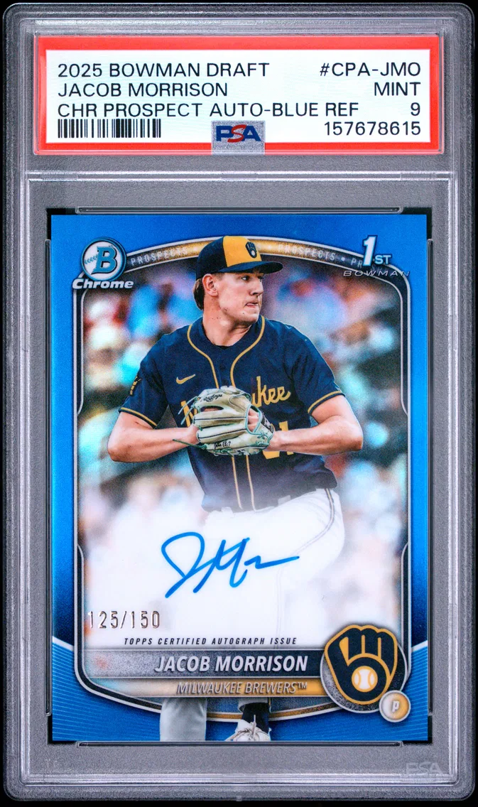 2025 #CPA-JMO Jacob Morrison PSA 9 Bowman Draft Chrome Prospect Autographs