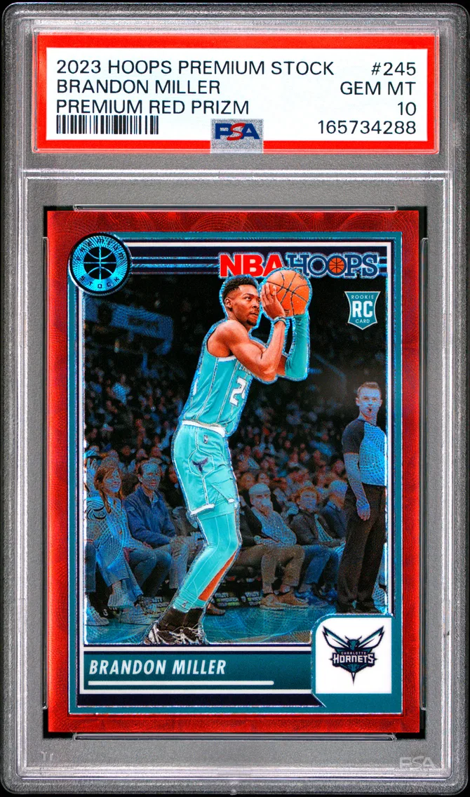 2023 #245 Brandon Miller PSA 10 Panini Hoops Premium Stock