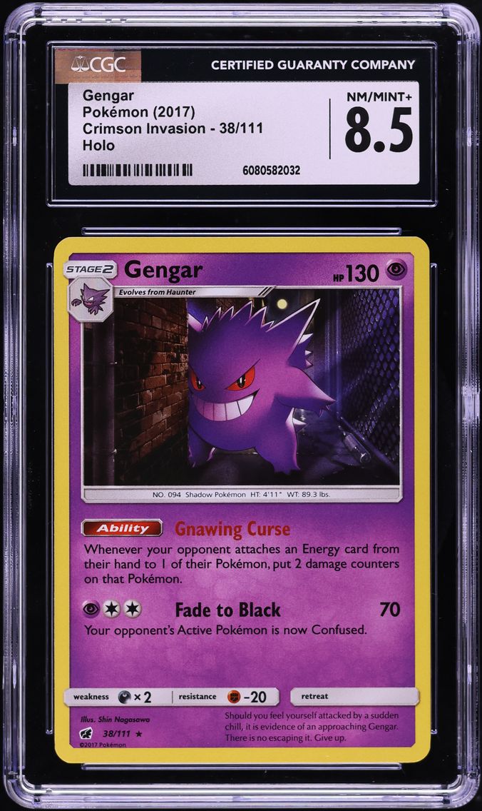 2017 #38 Gengar-Holo CGC 8.5 Sun & Moon Crimson Invasion Pokemon