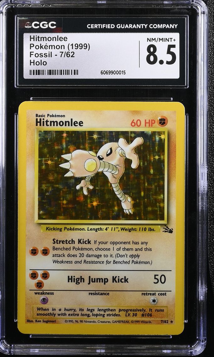 1999 #7 Hitmonlee CGC 8.5 Fossil - Unlimited - English