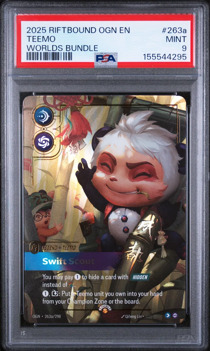 2025 #263a Teemo - Swift Scout PSA 9 Riftbound: League of Legends Ogn-Origins