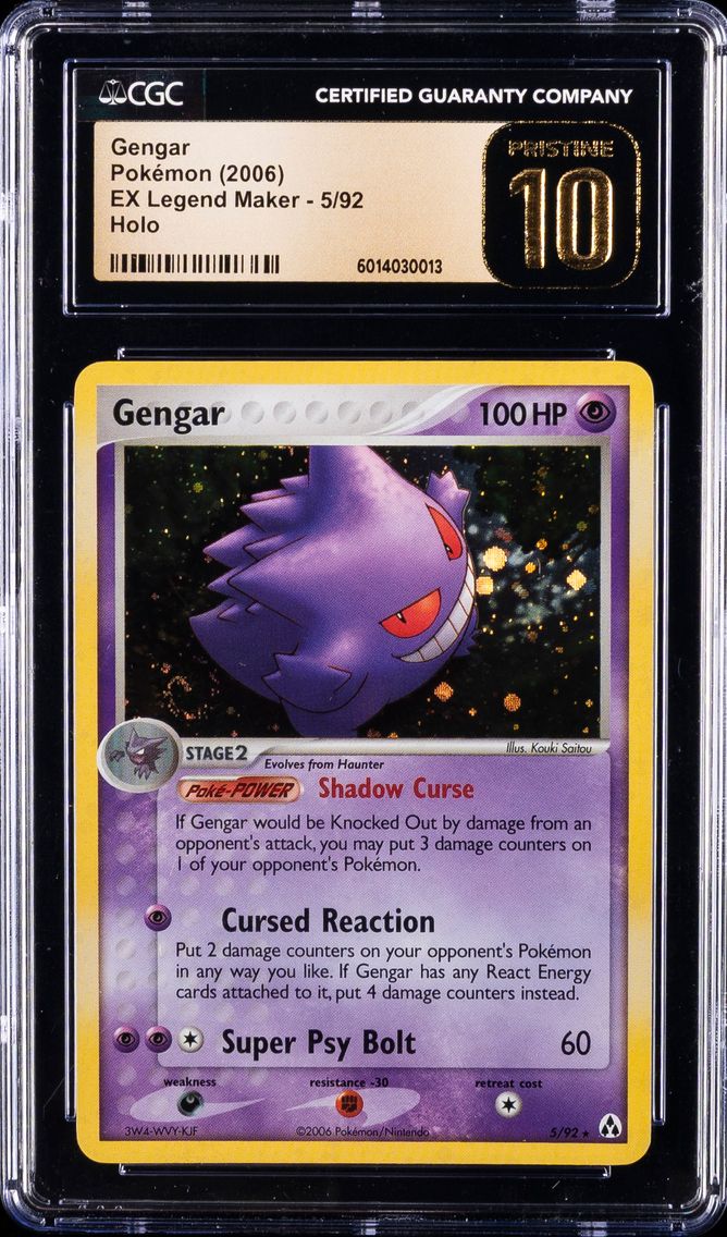 2006 #5 Gengar-Holo CGC 10 Pristine EX Legend Maker Pokemon