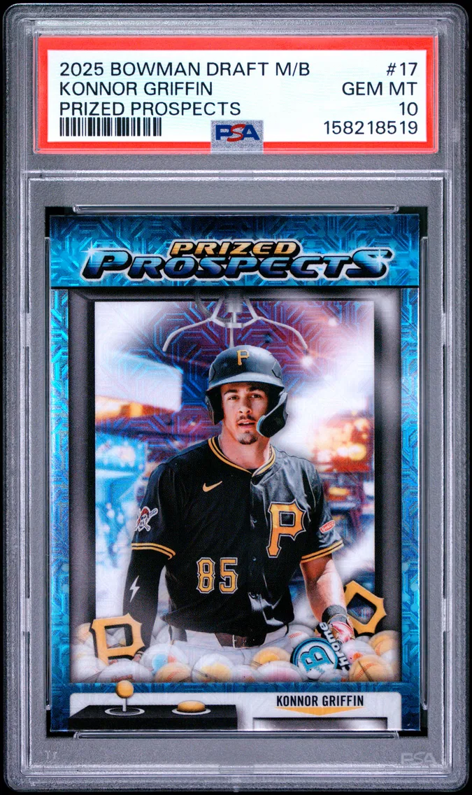 2025 #17 Konnor Griffin PSA 10 Bowman Draft Mega Box Mega Box Prized Prospects