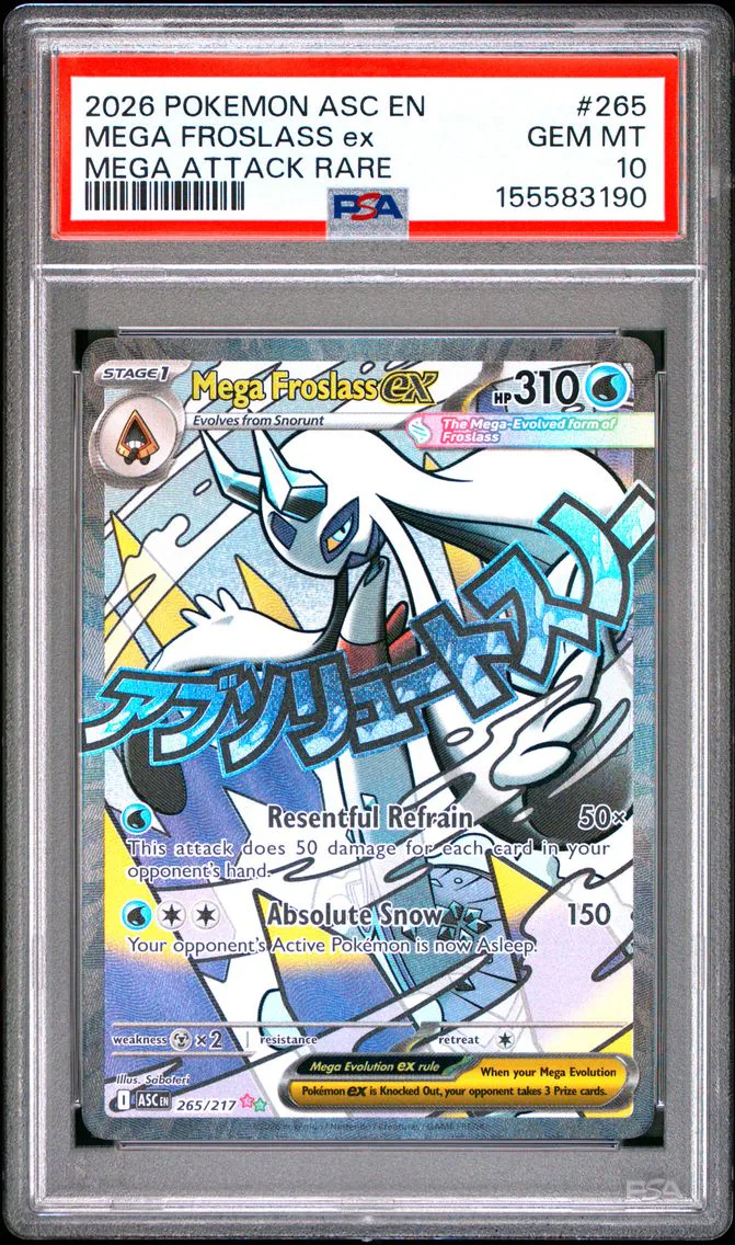 2026 #265 Mega Froslass EX PSA 10 Asc EN-Ascended Heroes
