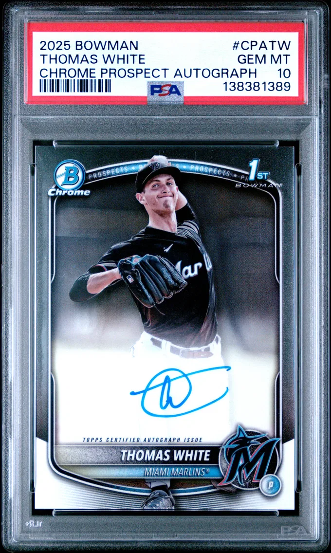 2025 #CPATW Thomas White PSA 10 Bowman Chrome Prospect Autographs