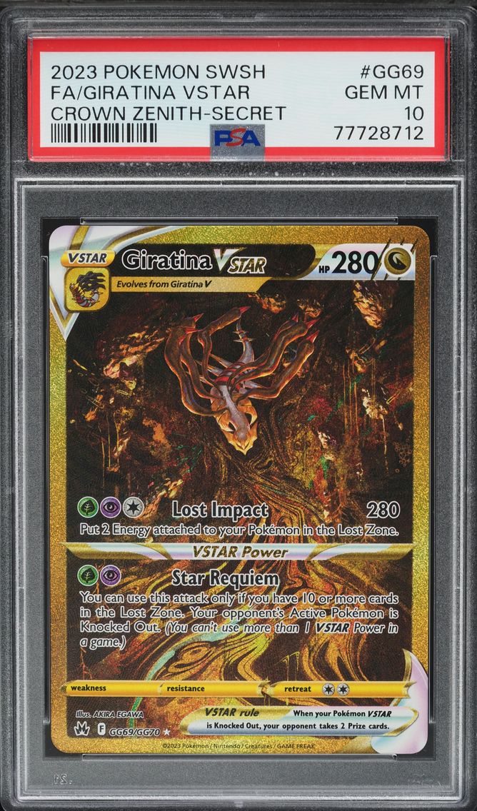2023 #GG69 SWSH CROWN ZENITH SECRET RARE GIRATINA VSTAR PSA 10 POKEMON