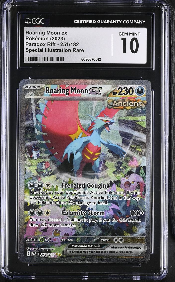 2023 #251 Paradox Rift - PAR EN - English Roaring Moon ex Special Illustration Rare (Holo) CGC 10 Pokemon