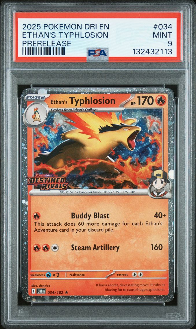 2025 #034 Ethan's Typhlosion PSA 9 Dri EN-Destined Rivals Pokemon