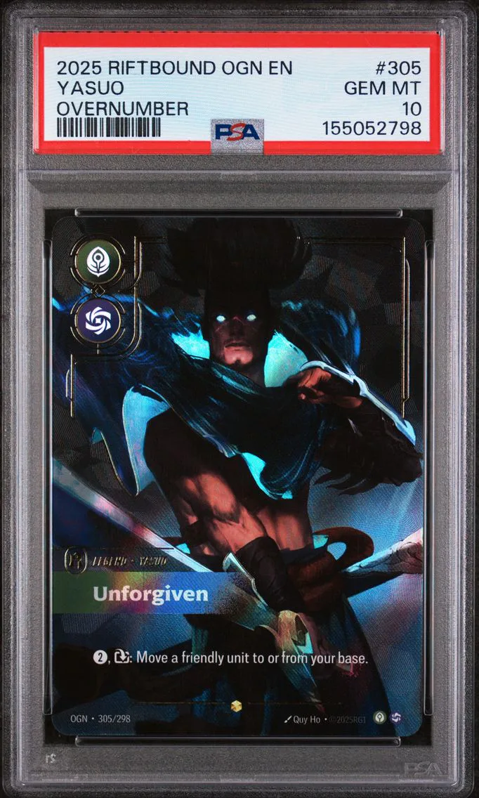 2025 #305 Yasuo - Unforgiven PSA 10 Riftbound: League of Legends Ogn-Origins
