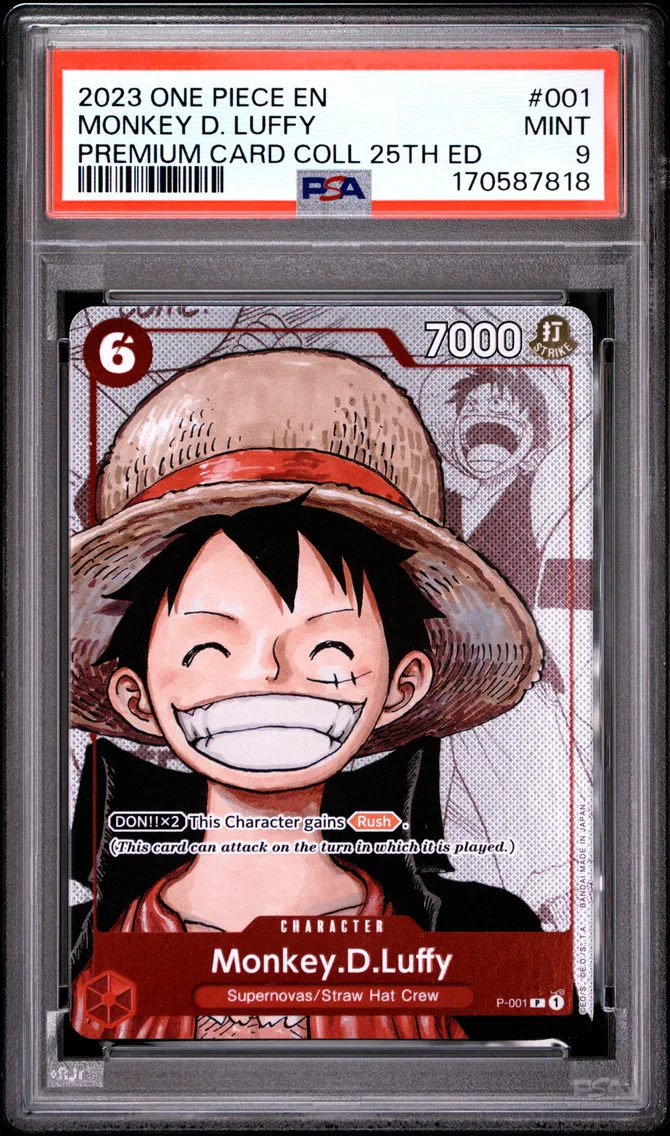 2023 #001 Monkey D. Luffy PSA 9 One Piece Premium Card Collection 25th Edition