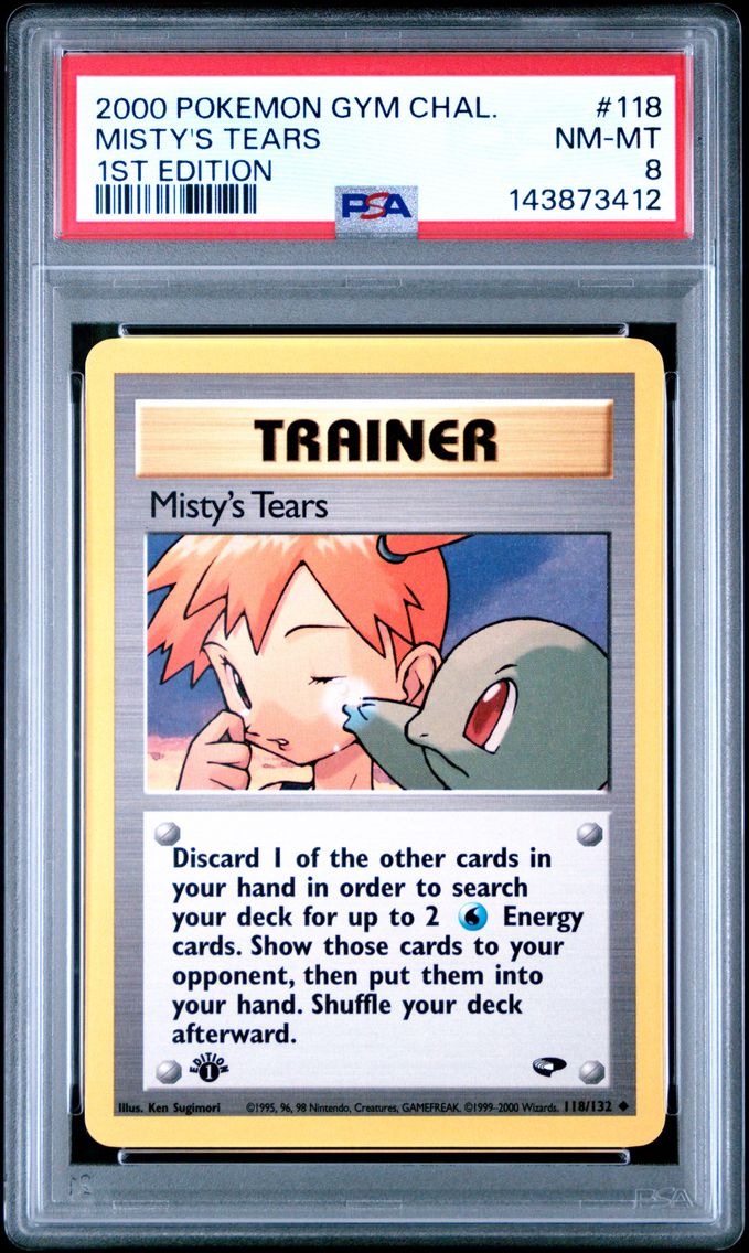 2000 #118 Misty's Tears 1st Edition PSA 8 Gym Challenge Pokemon