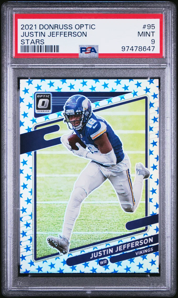 2021 #95 Justin Jefferson PSA 9 Panini Donruss Optic