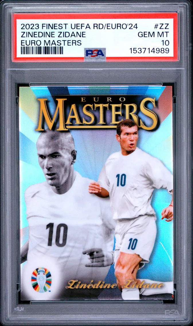2023 #ZZ Zinedine Zidane PSA 10 Topps Finest Road to UEFA Euro 2024 Euro Masters