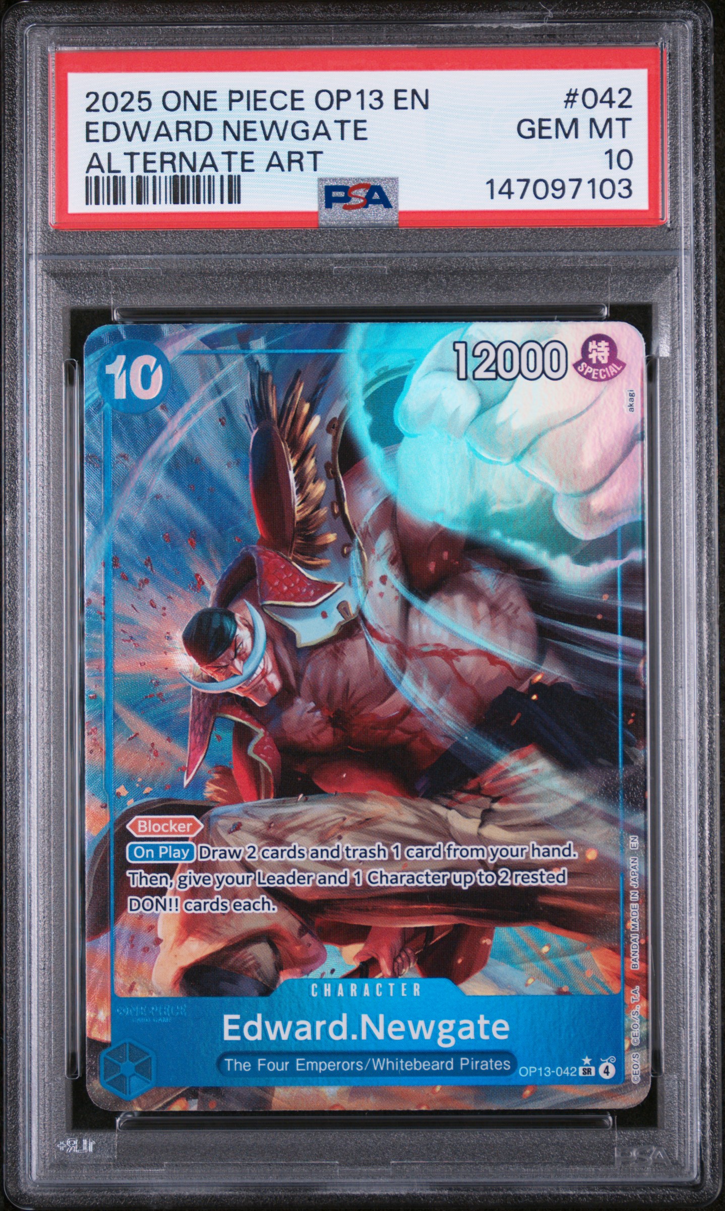 2025 #042 Edward Newgate PSA 10 One Piece Op13-Carrying On His Will