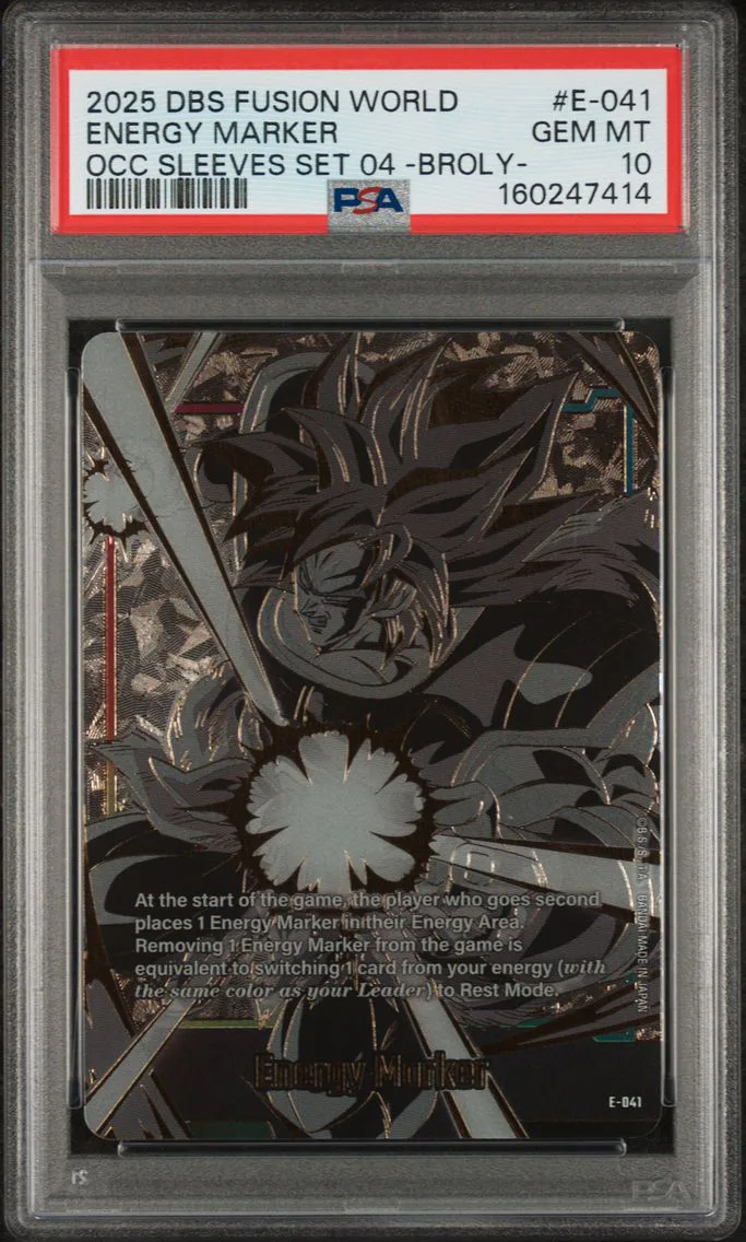 2025 #E-041 Energy Marker PSA 10 Dragon Ball Super Card Game Fusion World Official Card Case & Card Sleeve Set 04 -Broly-
