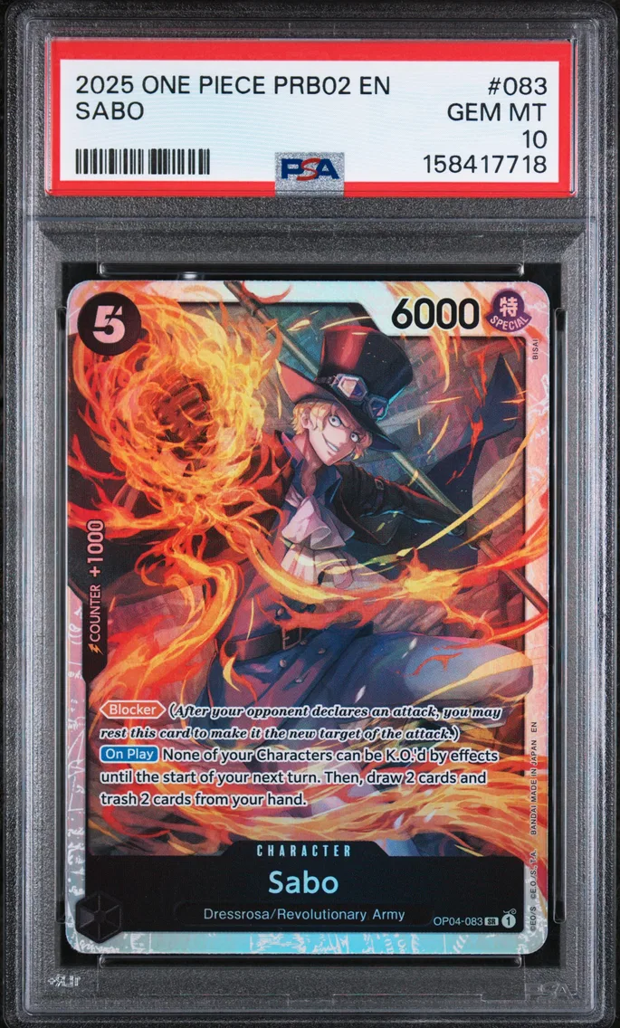 2025 #083 Sabo PSA 10 One Piece PRB02-Premium Booster -One Piece Card the Best- Vol.2