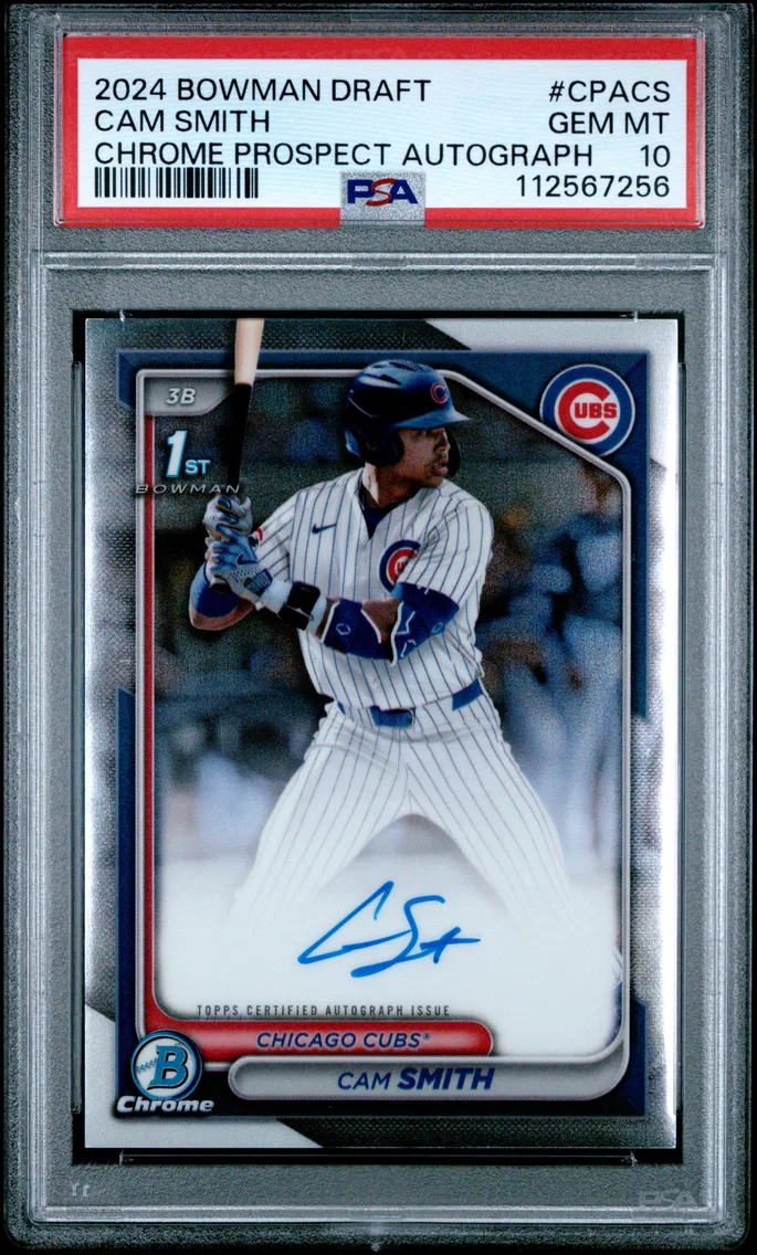 2024 #CPACS Cam Smith PSA 10 Bowman Draft Chrome Prospect Autographs