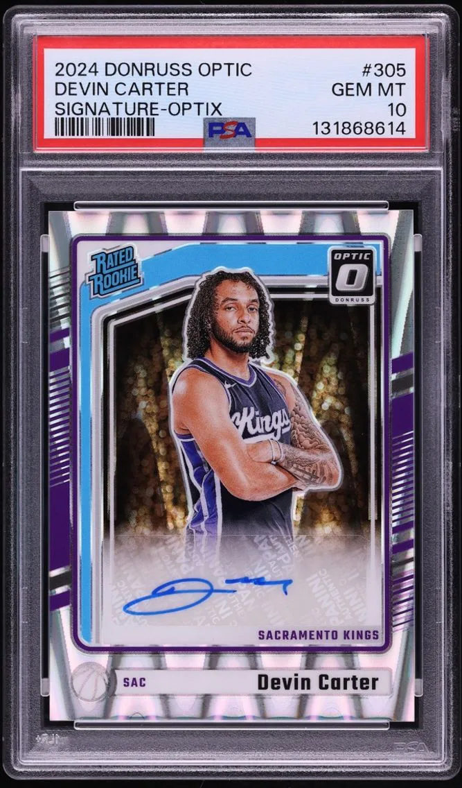 2024 Donruss Optic Optix Devin Carter ROOKIE AUTO #305 PSA 10 GEM MINT