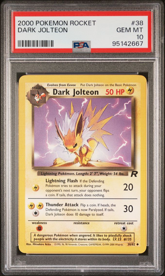 2000 #38 Dark Jolteon PSA 10 Rocket Pokemon