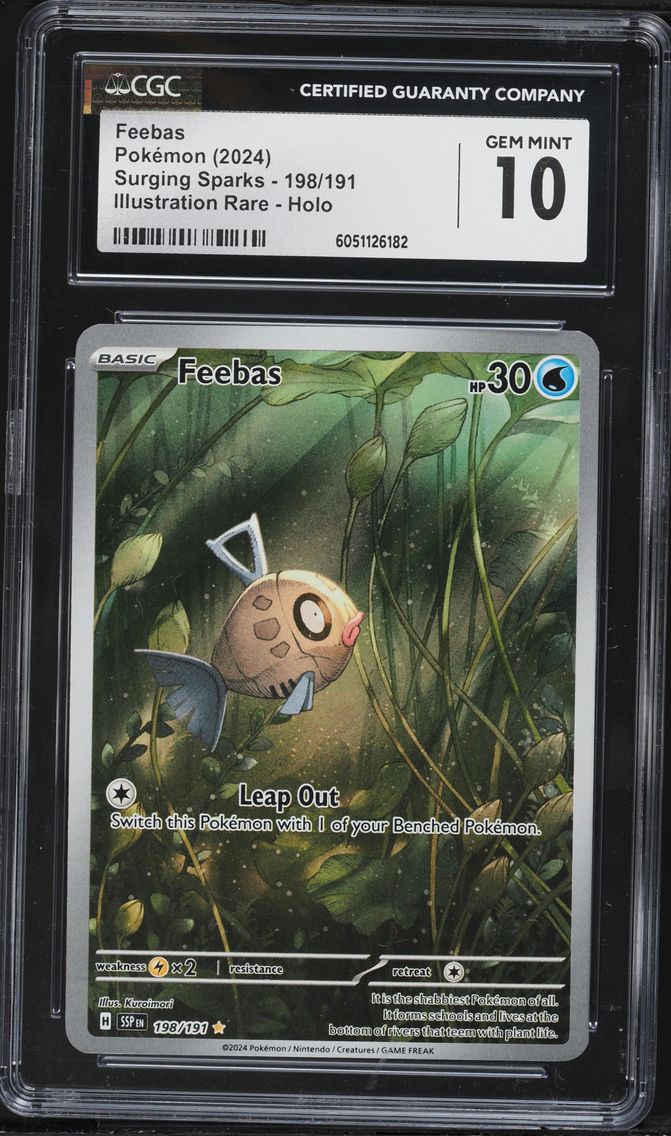 2024 #198 Feebas CGC 10 Ssp EN-Surging Sparks Pokemon