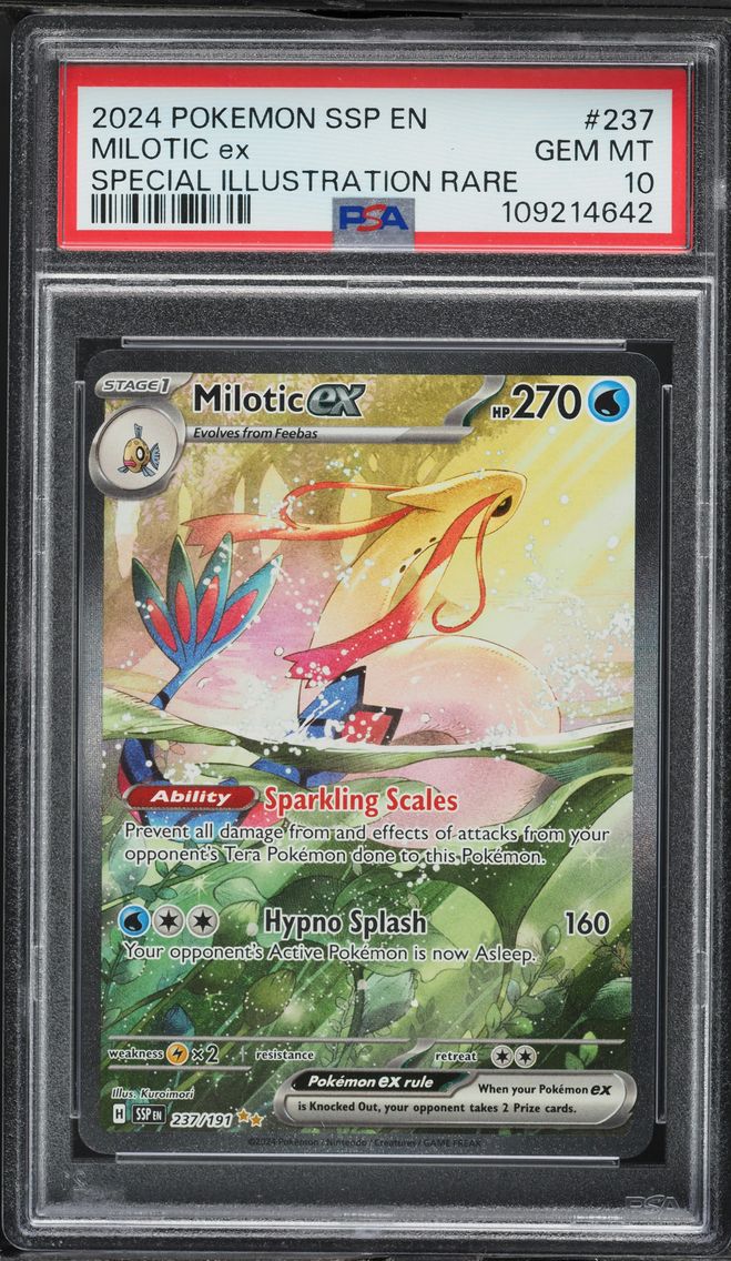 2024 #237 Milotic EX PSA 10 Ssp EN-Surging Sparks Pokemon