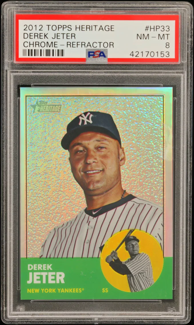2012 #HP33 DEREK JETER PSA 8 Topps Heritage Chrome