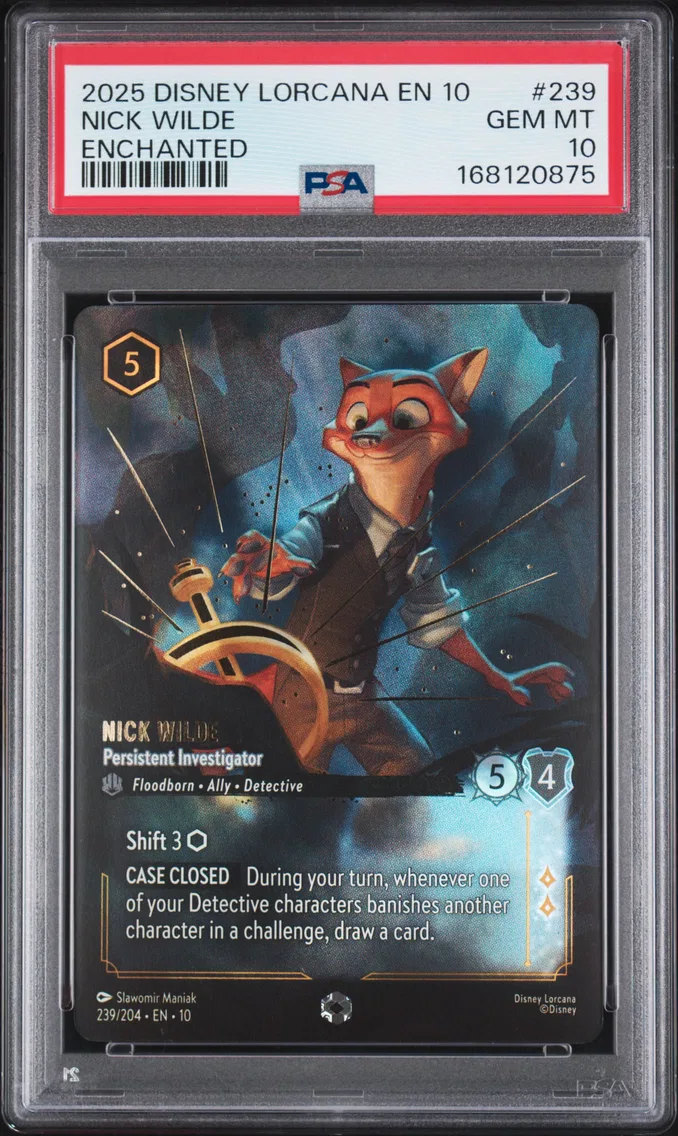 2025 #239 Nick Wilde - Persistent Investigator PSA 10 Disney Lorcana EN 10-Whispers in the Well