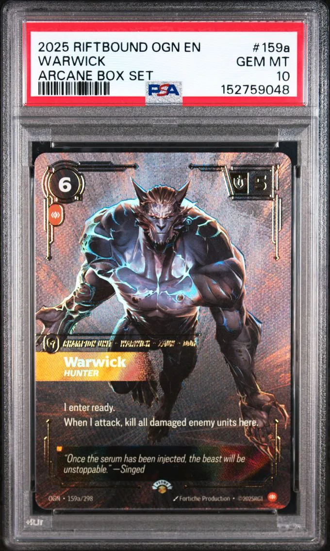 2025 #159a Warwick - Hunter PSA 10 Riftbound: League of Legends Ogn-Origins