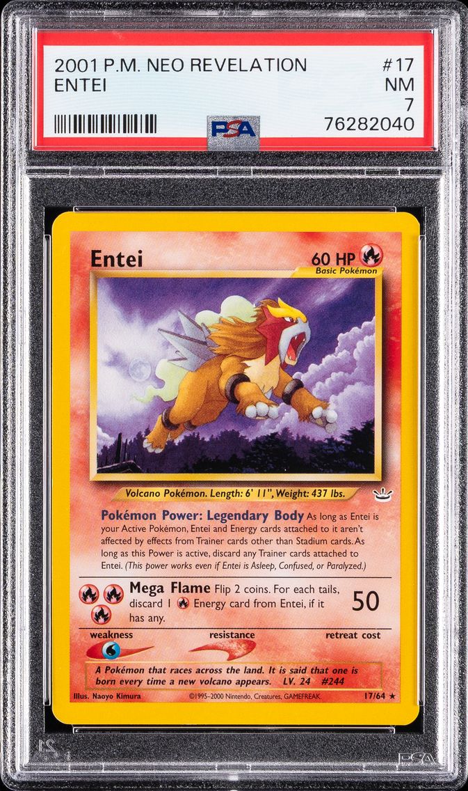 2001 #17 Entei PSA 7 Neo Revelation Pokemon