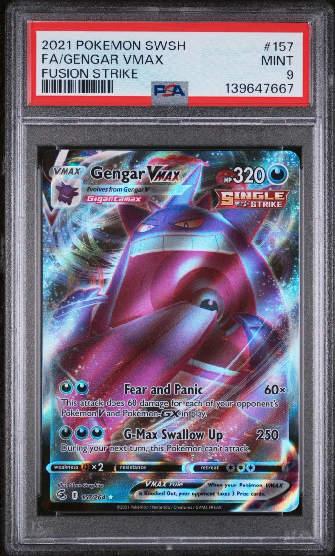 2021 #157 Full Art/Gengar Vmax PSA 9 Sword & Shield Fusion Strike