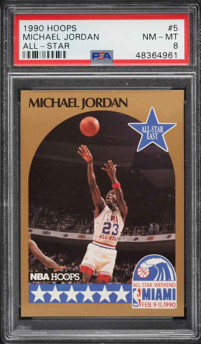 1990 #5 Michael Jordan PSA 8 Hoops All-Star