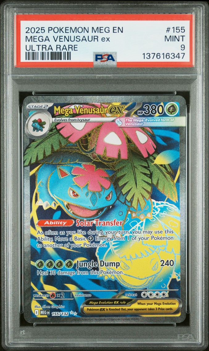 2025 #155 Mega Venusaur EX PSA 9 Meg EN-Mega Evolution Pokemon