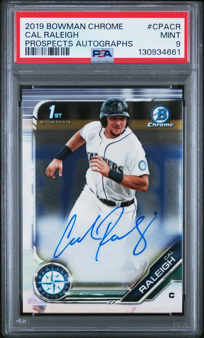 2019 #CPACR CAL RALEIGH PSA 9 Bowman Chrome Prospects Autographs