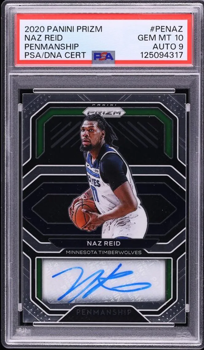 2020 Panini Prizm Penmanship Naz Reid AUTO DNA 9 #PE-NAZ PSA 10 GEM MINT