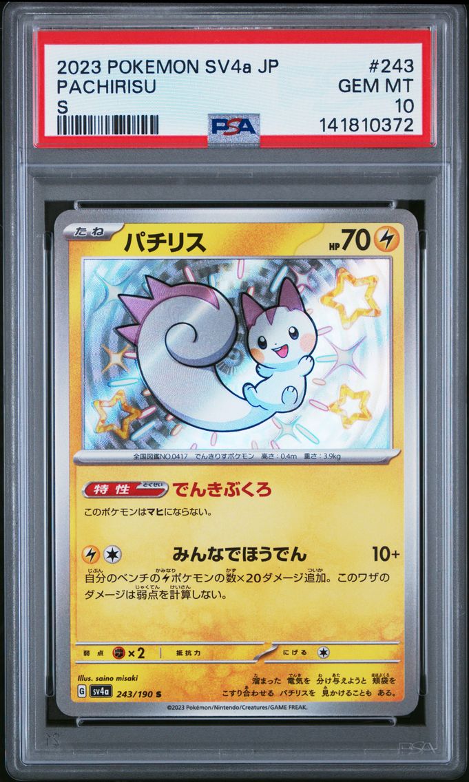 2023 #243 Pachirisu PSA 10 Japanese Sv4a-Shiny Treasure EX Pokemon