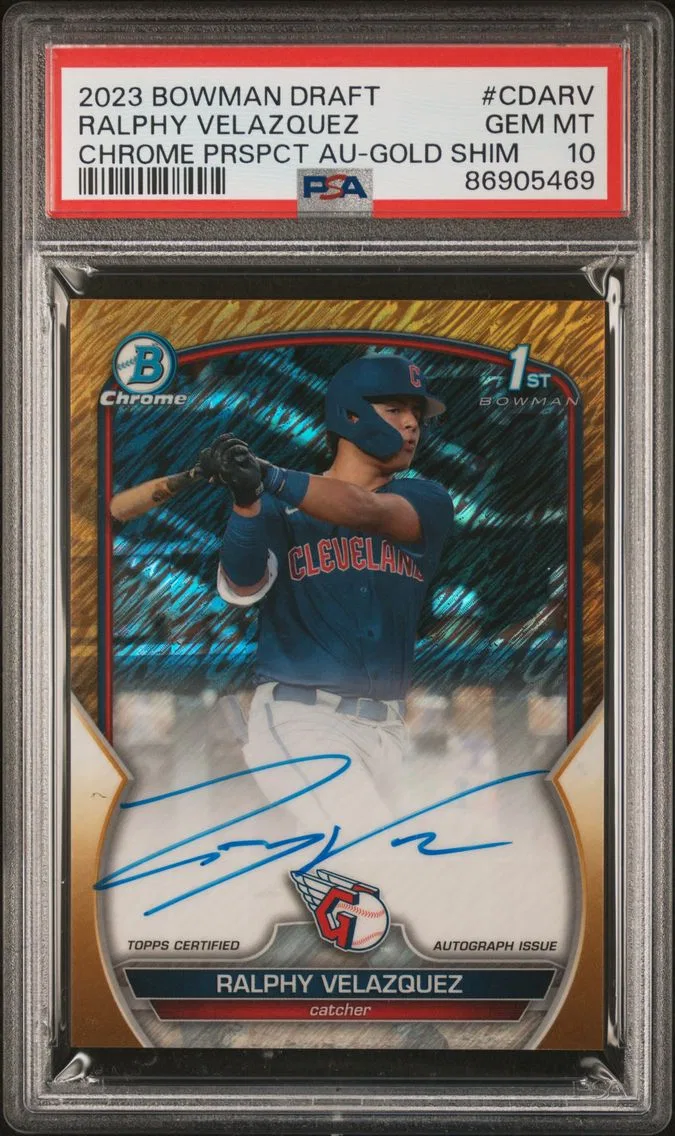 2023 #CDARV Ralphy Velazquez PSA 10 Bowman Draft Chrome Prospect Autograph