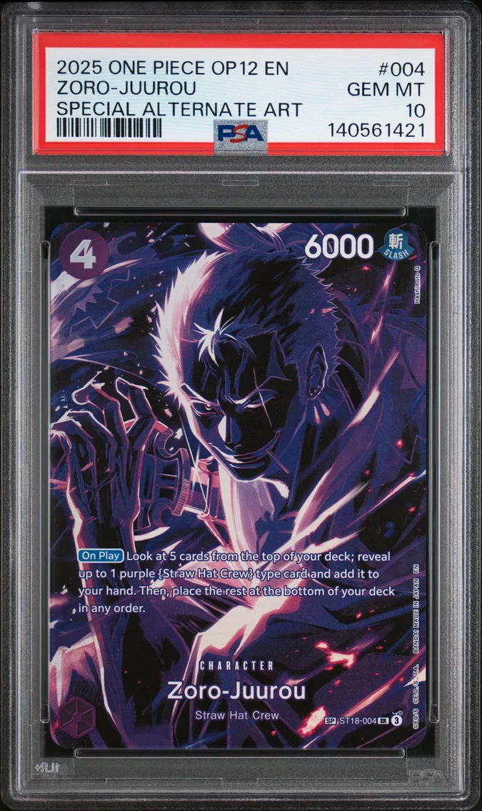 2025 #004 Zoro-Juurou PSA 10 One Piece OP12-Legacy of the Master