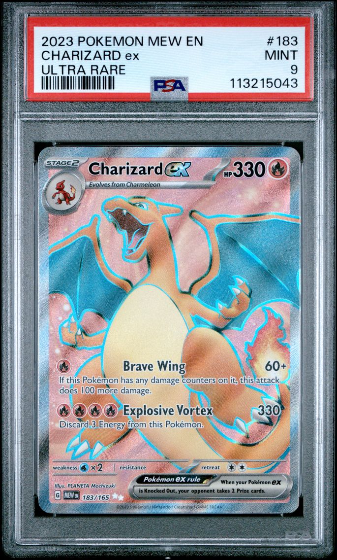 2023 #183 Charizard EX PSA 9 Mew EN-151