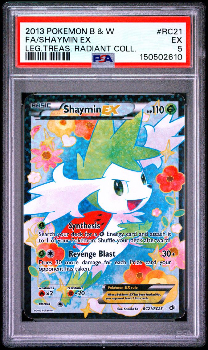 2013 #RC21 Full Art/Shaymin EX PSA 5 Black & White Legendary Treasures Radiant Collection