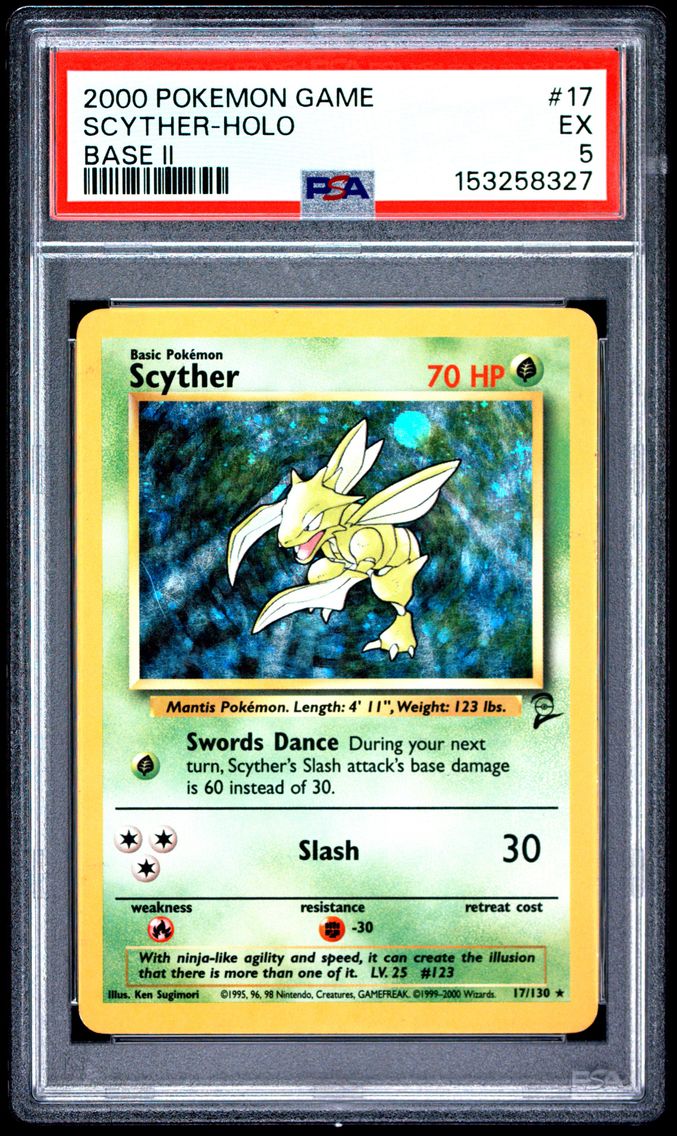 2000 #17 Scyther-Holo PSA 5 Game Base II