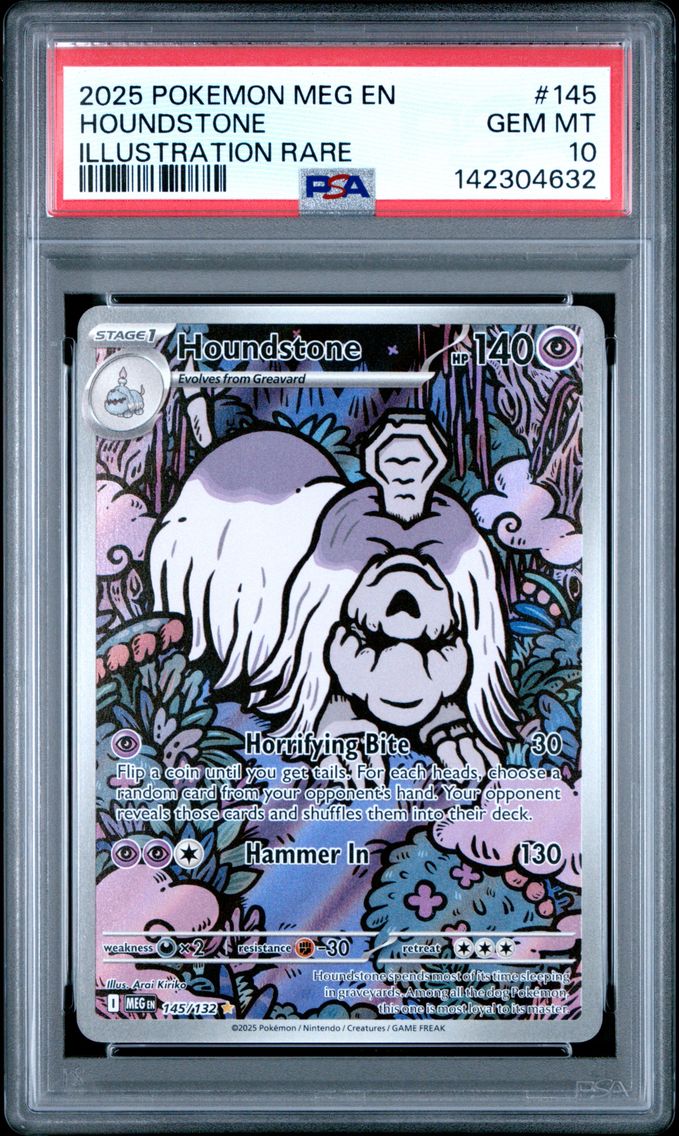 2025 #145 Houndstone PSA 10 Meg EN-Mega Evolution Pokemon