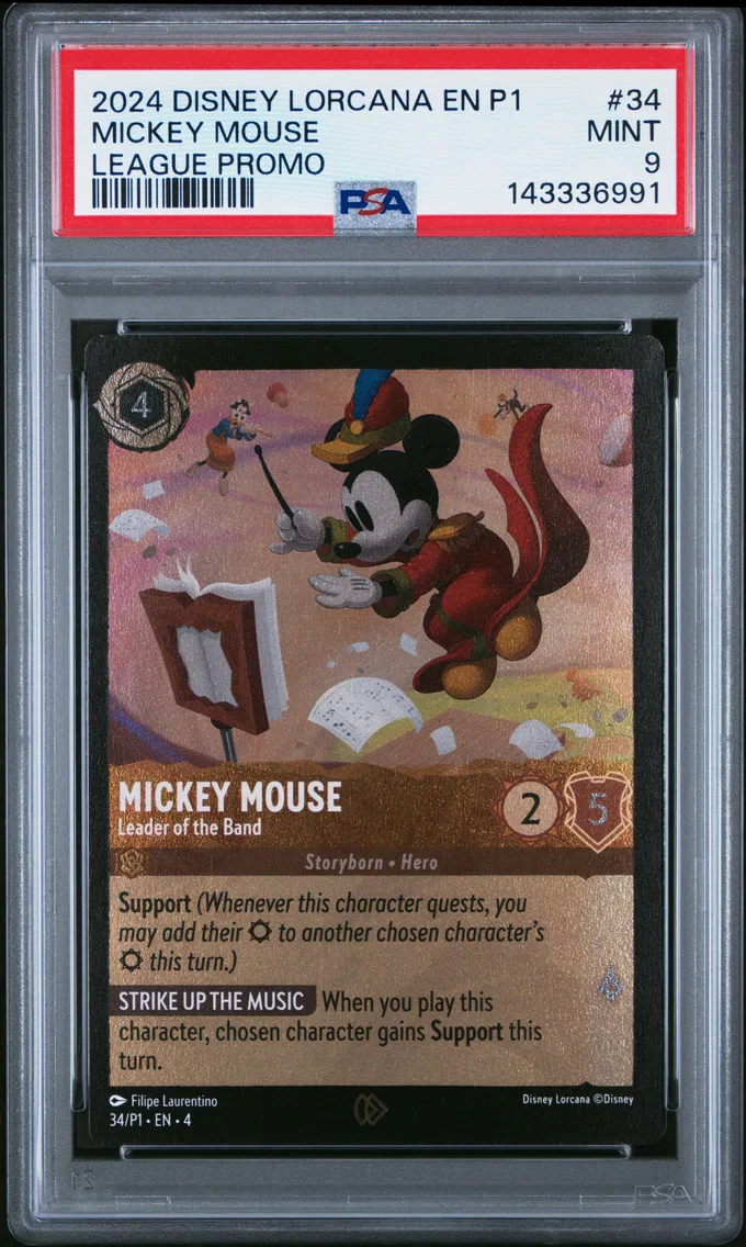 2024 #34 Mickey Mouse - Leader of the Band PSA 9 Disney Lorcana EN P1-Promo