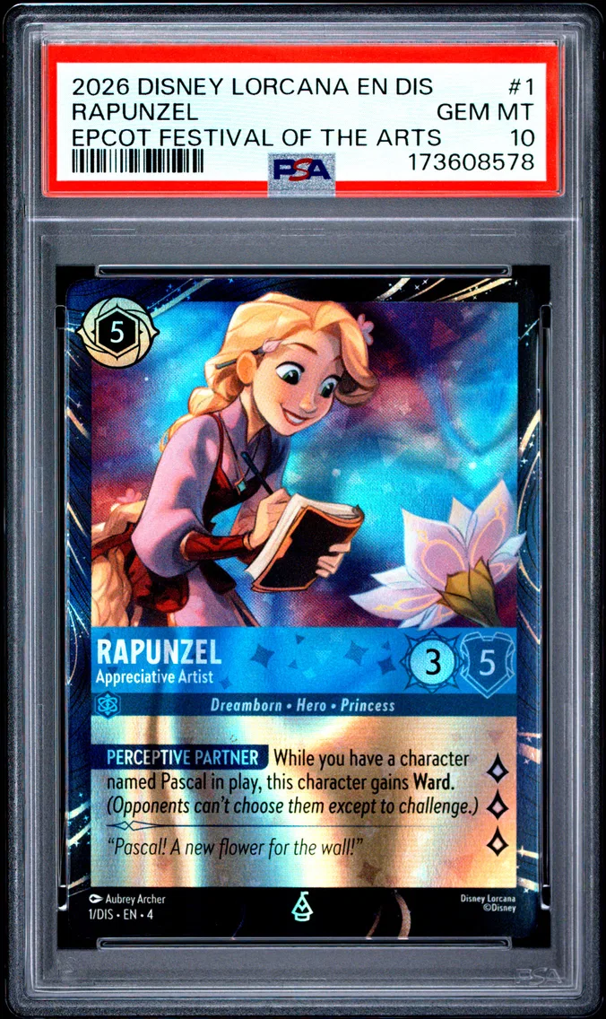 2026 #1 Rapunzel - Appreciative Artist PSA 10 Disney Lorcana EN Dis-Magical Places Promo