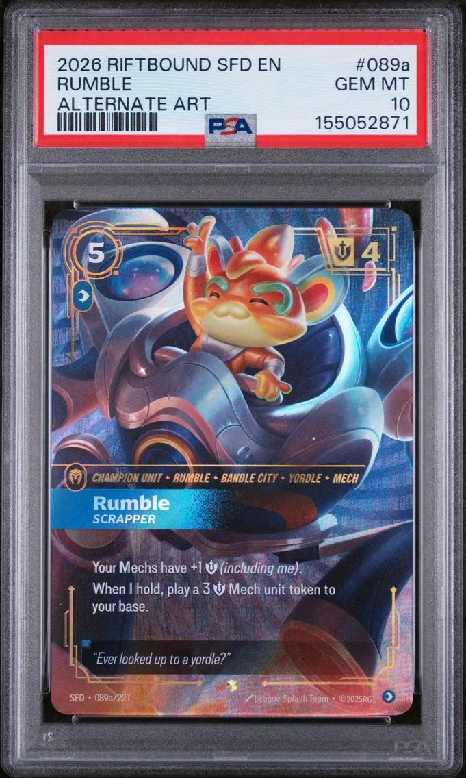 2026 #089a Rumble - Scrapper PSA 10 Riftbound: League of Legends Sfd-Spiritforged
