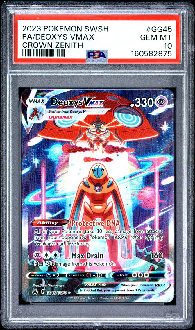 2023 #GG45 Full Art/Deoxys Vmax PSA 10 Sword and Shield Crown Zenith