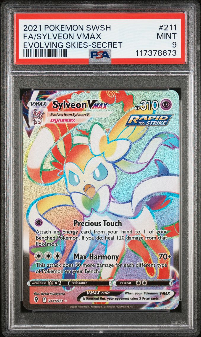 2021 #211 Full Art/Sylveon Vmax PSA 9 Sword & Shield Evolving Skies Pokemon