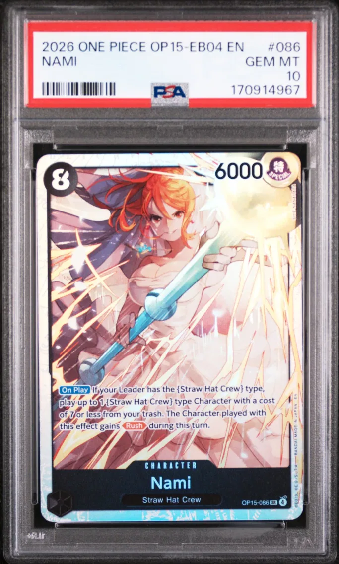 2026 #086 Nami PSA 10 One Piece OP15-EB04-Adventure on Kami's Island