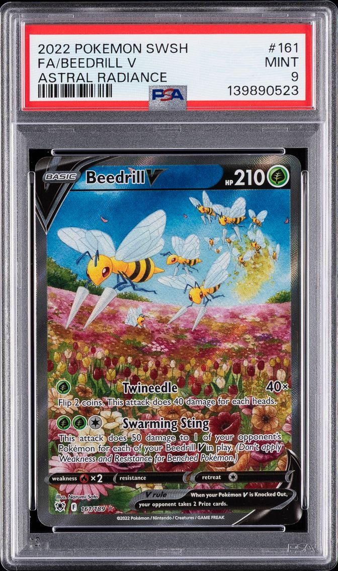 2022 #161 Full Art/Beedrill V PSA 9 Sword & Shield Astral Radiance Pokemon