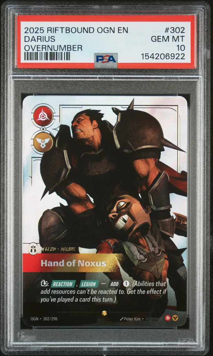 2025 #302 Darius - Hand of Noxus PSA 10 Riftbound: League of Legends Ogn-Origins