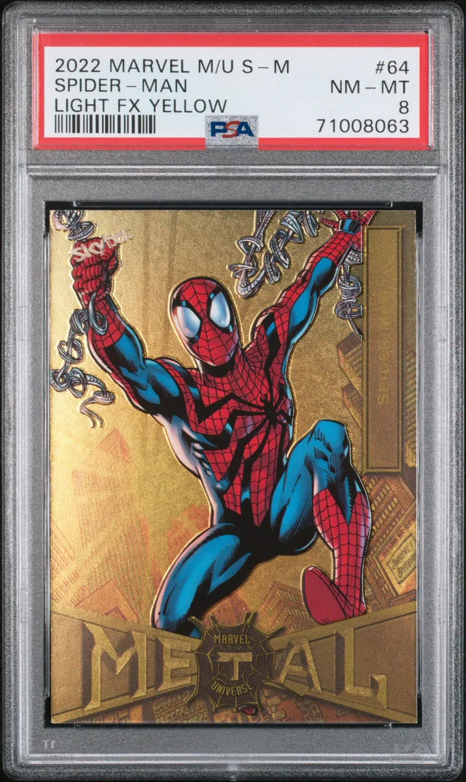 2022 #64 Spider-Man PSA 8 Skybox Marvel Metal Universe Spider-Man